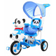 otroško trikolesno kolo Panda Blue + zvoki + streha + varovalo + naslon za noge + ročaj + sani + prostor za shranjevanje