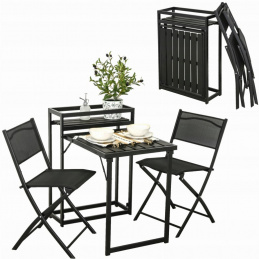 Zložljivo balkonsko pohištvo - miza, 2 stola