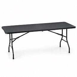 Aga vrtna zložljiva miza 180x70x74 cm črna