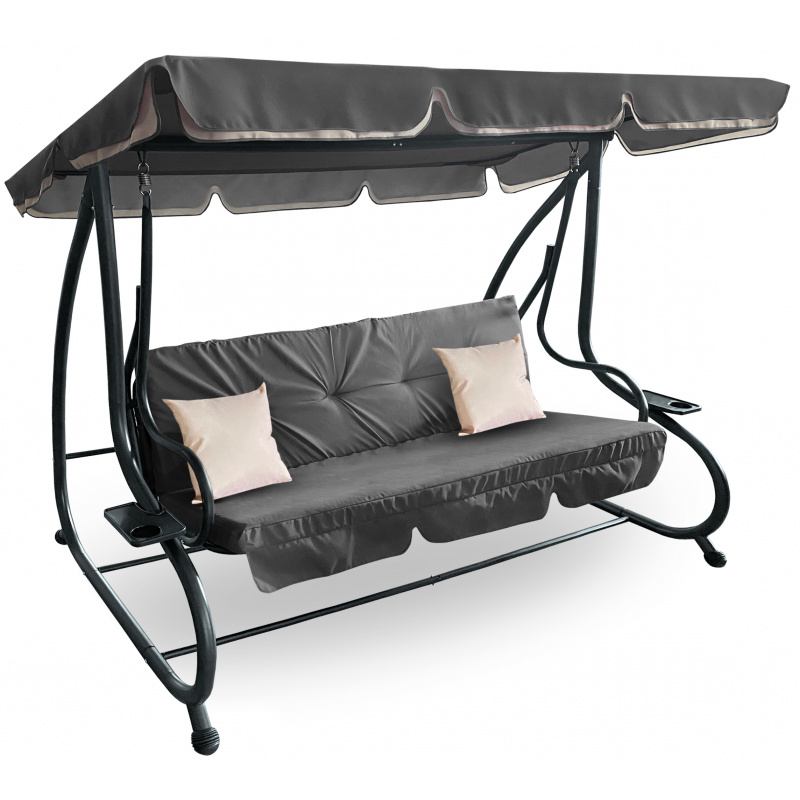 Aga Vrtna gugalnica 2v1 GRANDLUX XXL Temno siva