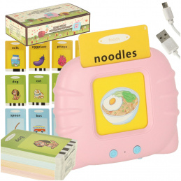Aga Zvočna bralna naprava za izobraževalne kartice + 112 kosov Roza