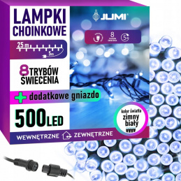 Svetlobne verige za božično drevo 500 LED hladno bela