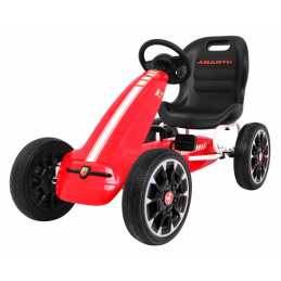 ABARTH otroški gokart na pedala Rdeča + EVA kolesa + ročna zavora + prosti tek