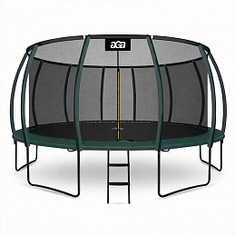 Aga SPORT EXCLUSIVE Trampolin 500 cm Temno zelena + zaščitna mreža + lestev