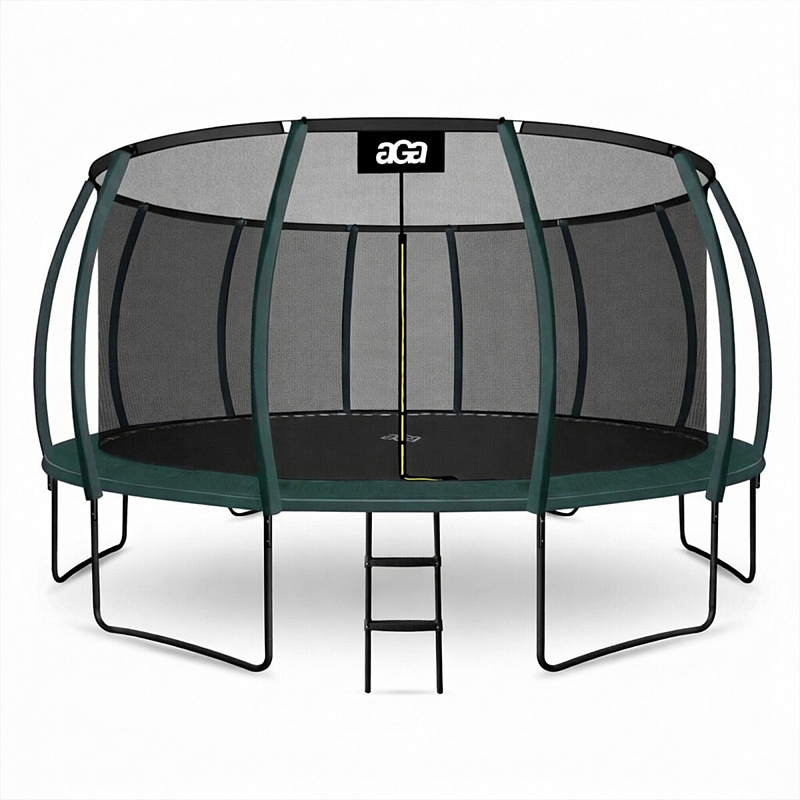 Aga SPORT EXCLUSIVE Trampolin 500 cm Temno zelena + zaščitna mreža + lestev
