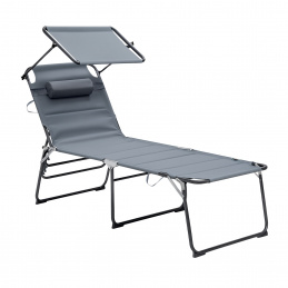 Aga Vrtni ležalnik XXL s streho Siva 2DAZ603 - II. Kakovost