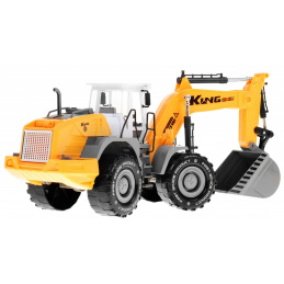 Otroški bager 3+ Premična žlica + Odprta pokrov motorja + Figura motorja