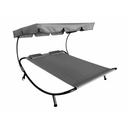 Aga Vrtni ležalnik za dve osebi s streho Siva 2DAZ632 - II. Kakovost