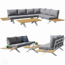 Modularni komplet vrtnega pohištva - kotna sedežna garnitura z mizico