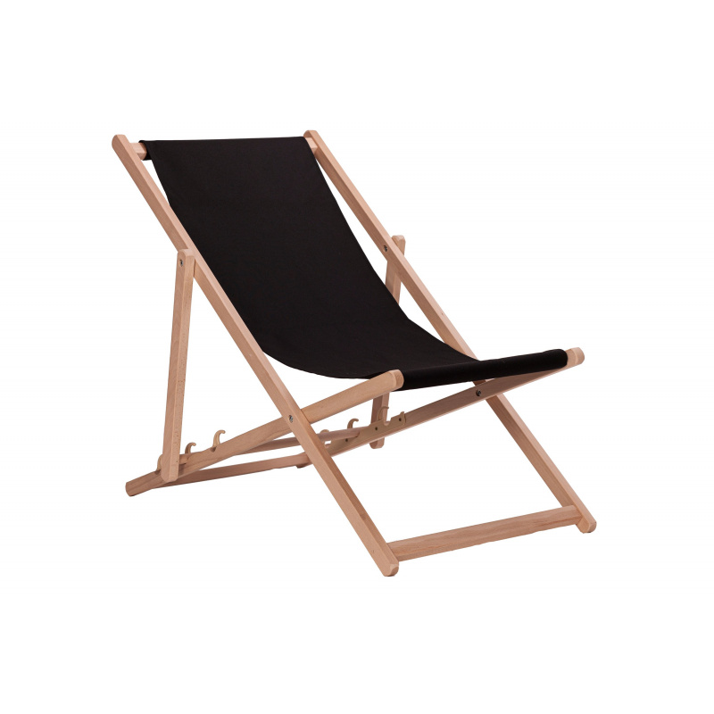 Aga Leseni zložljivi ležalnik Črn