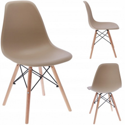 Skandinavski plastični stol EVA bež