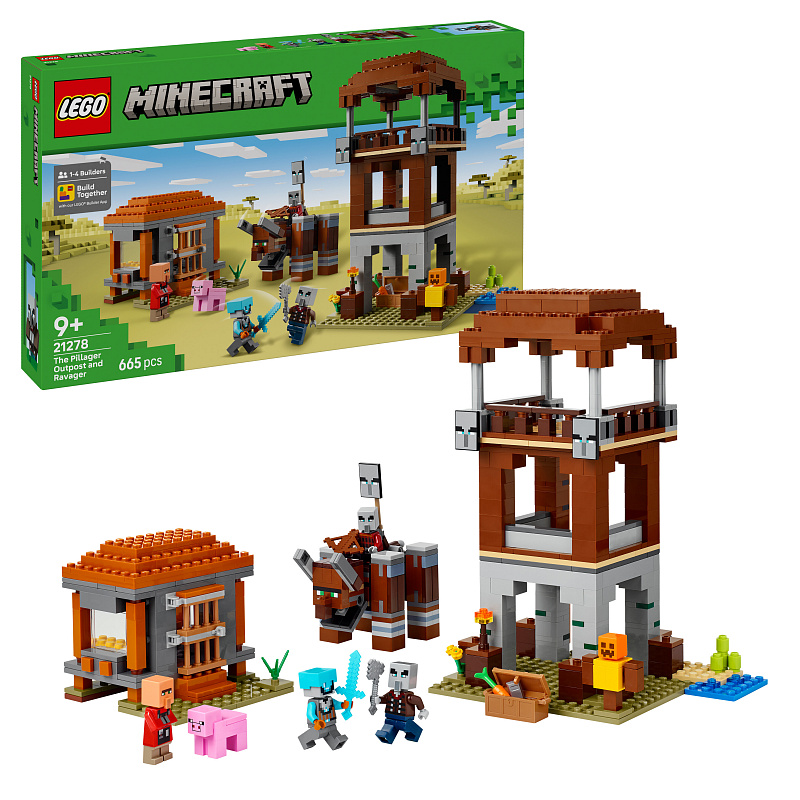 LEGO® Minecraft® Plenilska postojanka in Uničevalec, igričarska igrača za sestavljanje 21278