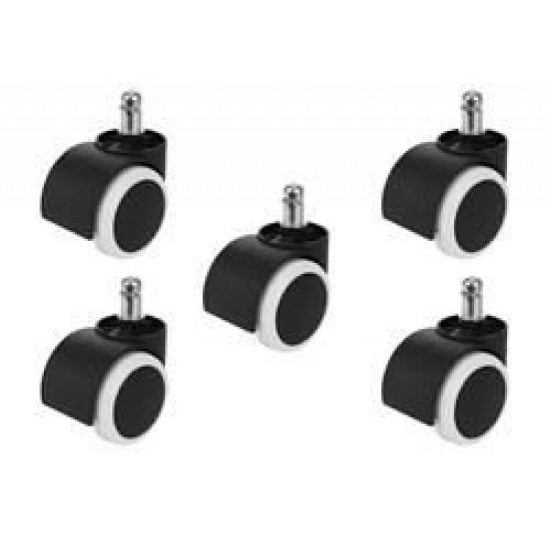 Kolesca za pisarniški stol - 5 kosov - bela