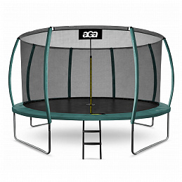 Aga SPORT EXCLUSIVE Trampolin 366 cm Temno zelena + zaščitna mreža + lestev