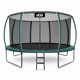 Aga SPORT EXCLUSIVE Trampolin 366 cm Temno zelena + zaščitna mreža + lestev