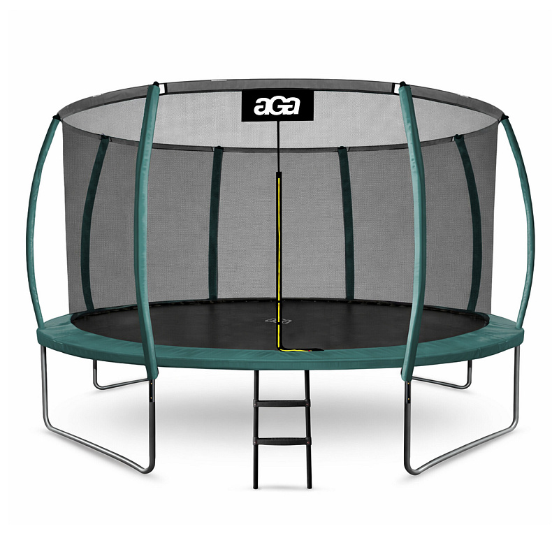 Aga SPORT EXCLUSIVE Trampolin 366 cm Temno zelena + zaščitna mreža + lestev