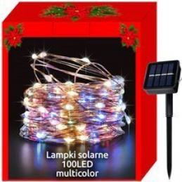 Božične svetlobne verige Solarne 100 LED, večbarvne 12m ISO 11393