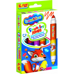 Bambino Obojestranski flomastri Jumbo 6 kosov/12 barv