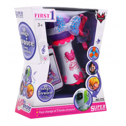 Karaoke mikrofon za otroke 3+ roza Funkcija spreminjanja glasu + luči + MP3