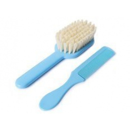 Otroška krtača in glavnik za lase 0m+ POUPY Modra