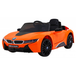 BMW I8 Lift Battery Car Orange + Daljinski upravljalnik + Počasen zagon + 3-točkovni pasovi + MP3 USB + LED dioda
