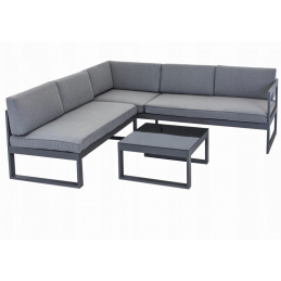 Vrtno pohištvo - kotna sedežna garnitura s funkcijo ležalnika, miza