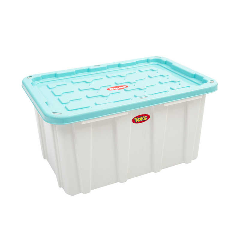 Doloni Shranjevalna škatla s pokrovom 75x51x37 Bela/Turkizna