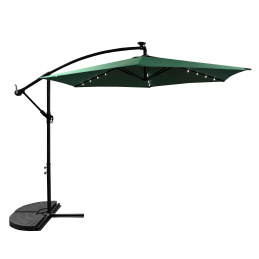 Aga Vrtni senčnik 300 cm Temno zelen z LED osvetlitvijo
