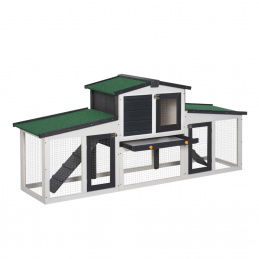 Aga Lesena kletka za zajce z izhodom 204x45x80 cm