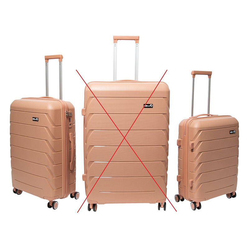 Aga Travel Komplet potovalnih kovčkov Pudrasto roza, vel. M + S, 6CZ017 - II. KAKOVOST