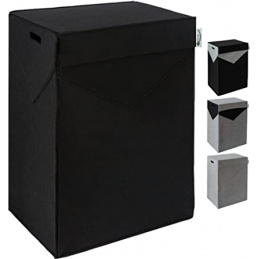 Črna filcana košara za perilo 67x52x35cm