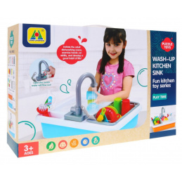 Pomivalno korito za otroke 3+ Vodovodna pipa + Sušilnik + Posoda Pribor