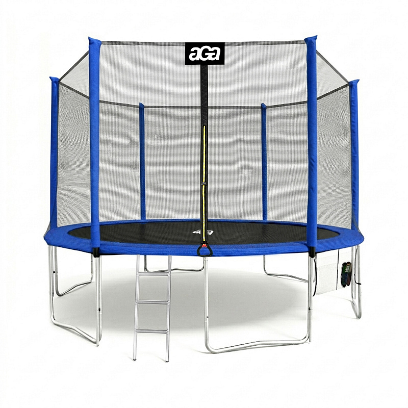 Aga SPORT PRO Trampolin 400 cm Modra + zaščitna mreža + lestev + žep za čevlje