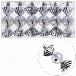 Plastični sladkorni okraski šest kosov srebrni