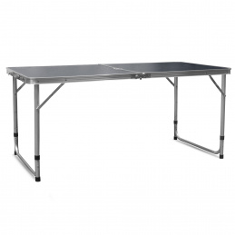 Aga Zložljiva kamping miza 120x60x54/60/70 cm Siva