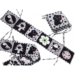 Aga Kontrastna senzorična knjiga - Pikapolonica in prijatelji Črno-bela