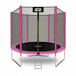 Aga SPORT TOP Trampolin 250 cm Roza + zaščitna mreža + lestev