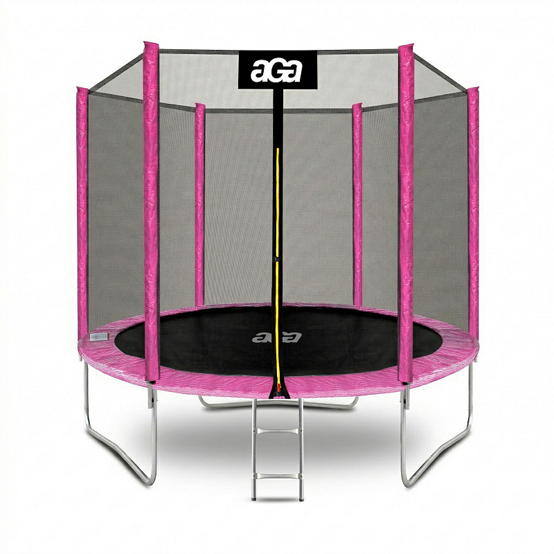 Aga SPORT TOP Trampolin 250 cm Roza + zaščitna mreža + lestev