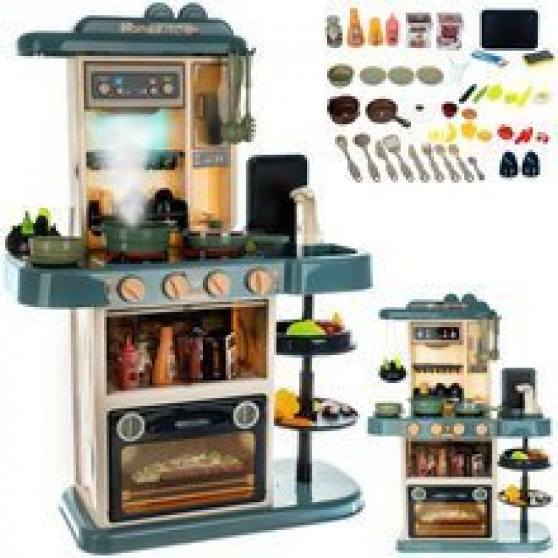 Otroška kuhinja XL z zvoki in tekočo vodo Modra ISO 11546