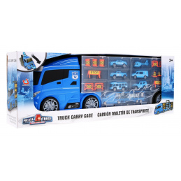 Policijski avto 2v1 za otroke 3+ Prostor za shranjevanje vzmeti + tobogan za avto