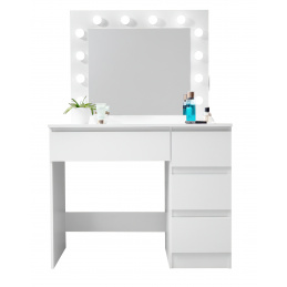 Aga Toaletna miza z ogledalom, osvetlitvijo in el.vtičnico Mat bela 2DAZ646 - II. Kakovost