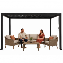 Vrtna pergola 3x4 m z nastavljivo streho - antracit
