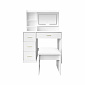 Aga Toaletna mizica z ogledalom in LED-osvetlitvijo + tabure MRDT30 bela