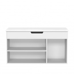 Aga Lesena omarica za čevlje s sedežno blazino MR2117 Bela