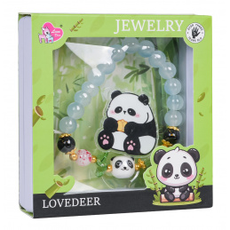 Komplet Nakit Modra Panda Zapestnica