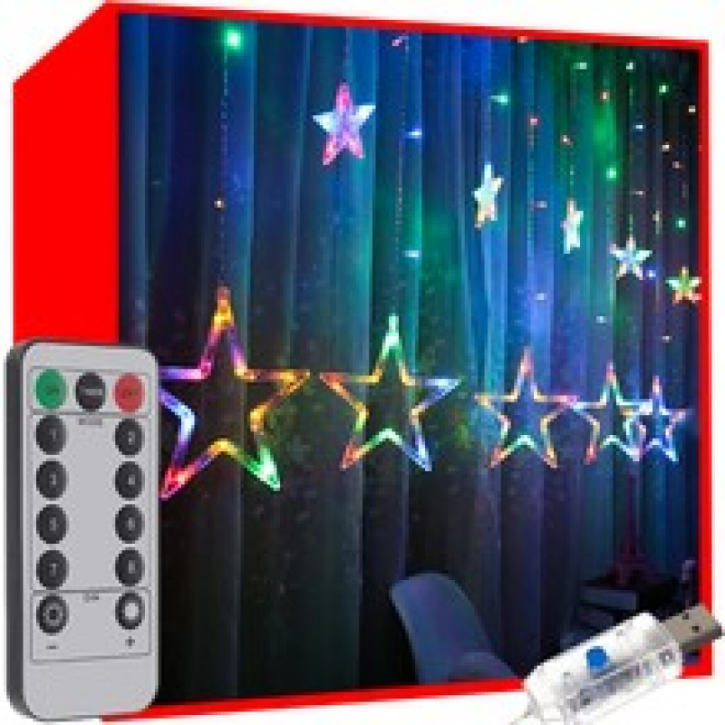 Svetlobna zavesa 138 LED USB večbarvna KS19748