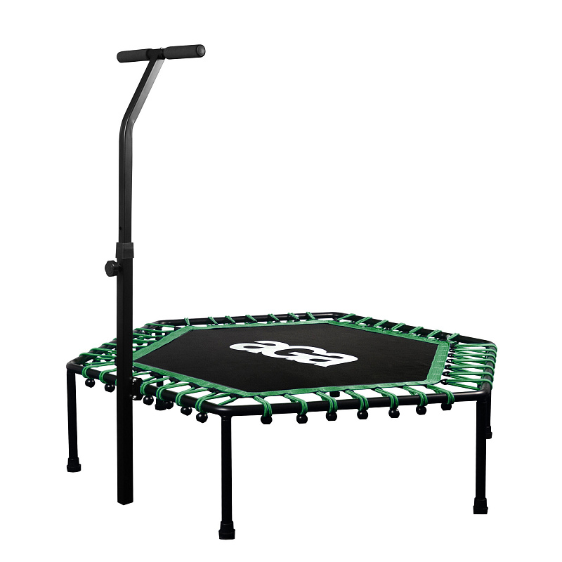 Aga FITNESS Trampolin 130 cm Zelena + ročaj - II. KAKOVOST