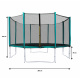 Aga SPORT PRO Trampolin 366 cm Temno Zelena + zaščitna mreža