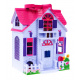 Raztegljiva otroška hišica 3+ Vijolična + figurice družine + pes + pohištvo + 2 nadstropji