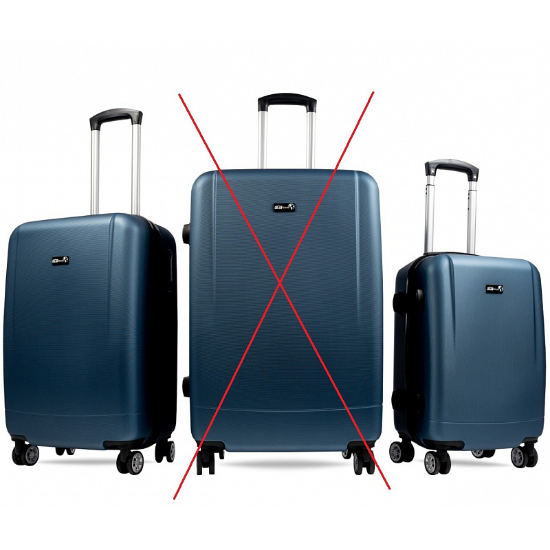Aga Travel Komplet potovalnih kovčkov, vel. M + S Temno modra 6CZ029 - II. KAKOVOST